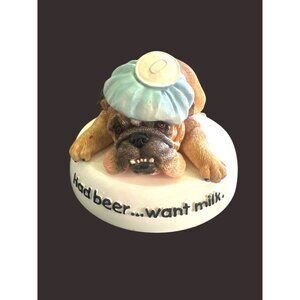 Zelda Wisdom Bulldog Figurine "Had Beer...Want Milk" 2002 Westland Giftware